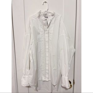 ZARA POPLIN SHIRT WITH LACE INSERTS Ruffled Collar